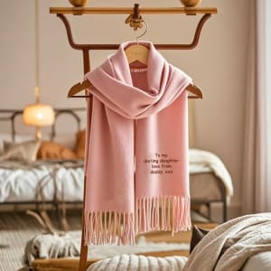Personalized luxury scarf in Kenya with custom embroidered initials