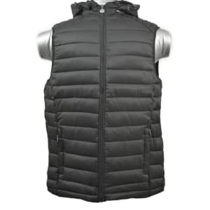 Black sleeveless puff jacket in Kenya