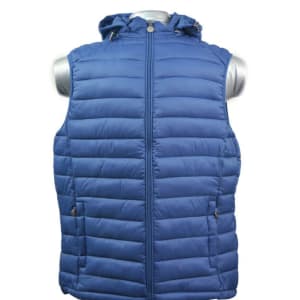 Navy blue puffer vest in Kenya