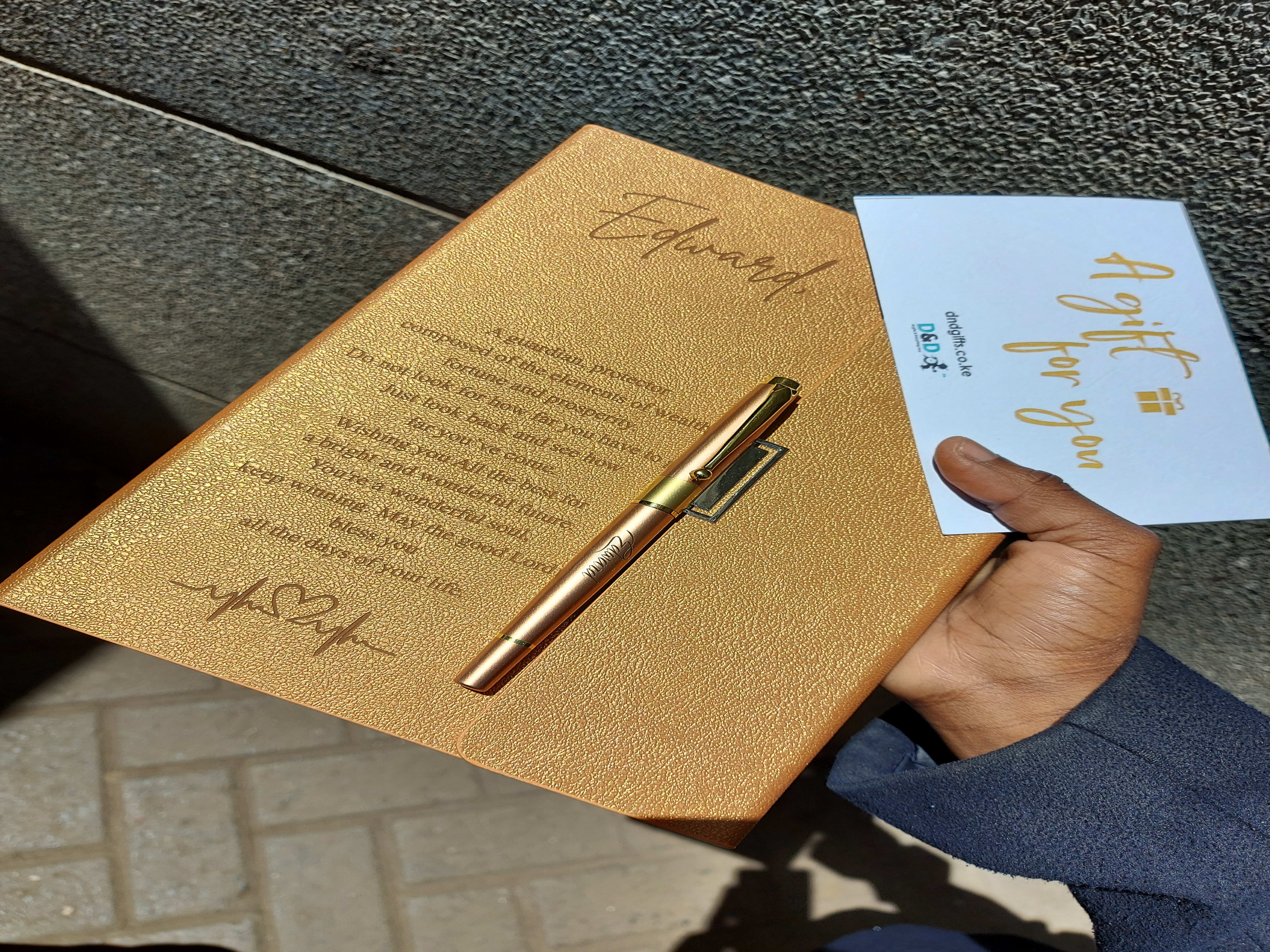 Customized Gold Notebook and Pen