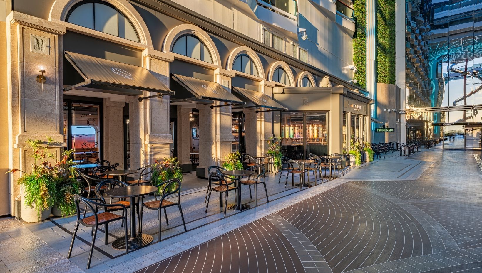 European vibes on the MSC World Europa promenade