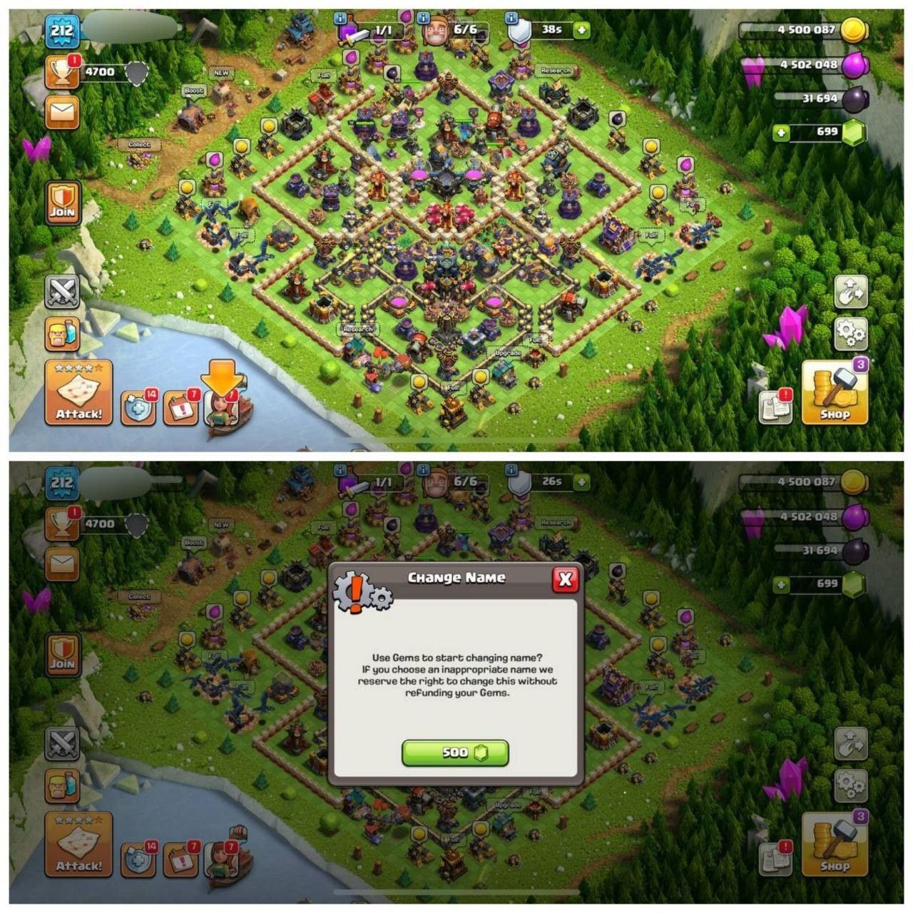 {69% DISCOUNT} TH17 NEAR MAX⚡️XP- 212 ⚡️7 EPIC EQUIPMENTS⚡️HERO 86-91-62-59-34⚡️GOLDEN WALLS ⚡️699 GEMS ⚡️6 SKINS⚡️MAGIC ITEMS⚡️NC 500⚡️OP LAB ⚡️INSTANT DELIVER
