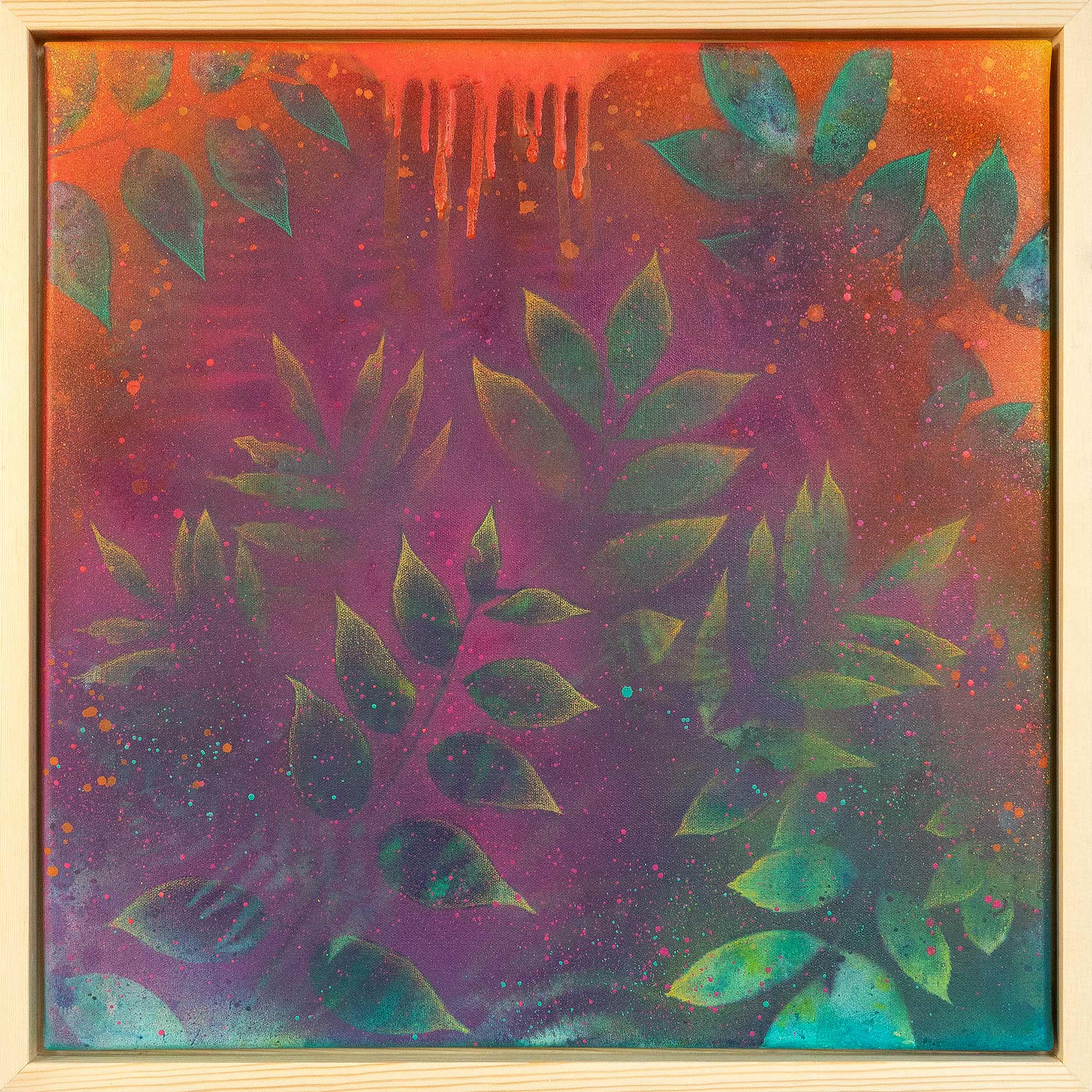 Original Urban Art Kunstwerk auf Leinwand als abstrakte Mixed-Media-Kunst mit kräftigen Farben