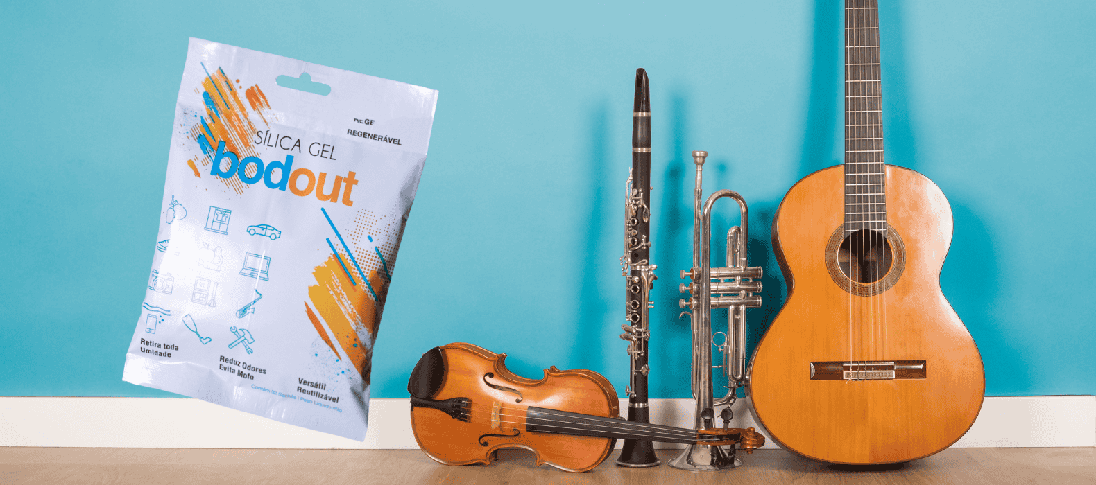 Banner Bodout para instrumentos musicais pequenos