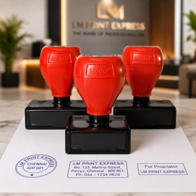 Combo Pre Ink Seal – Round , For & Address Seals