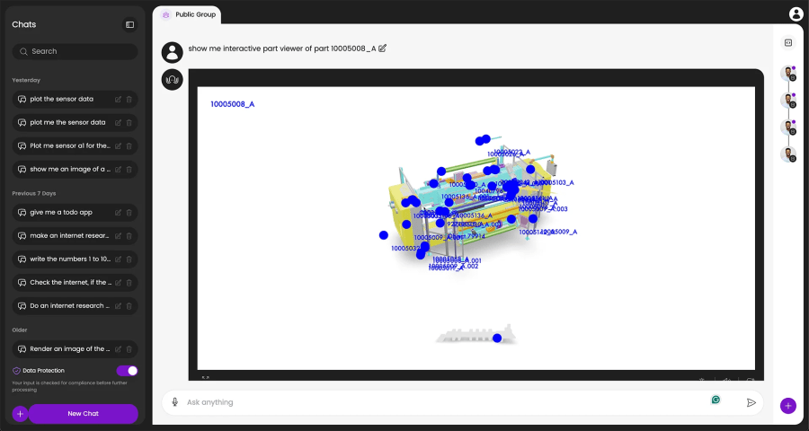 Screenshot showing AI and web 3D system.