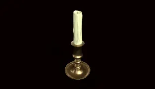 Bronze candlestick with candle thumbnail