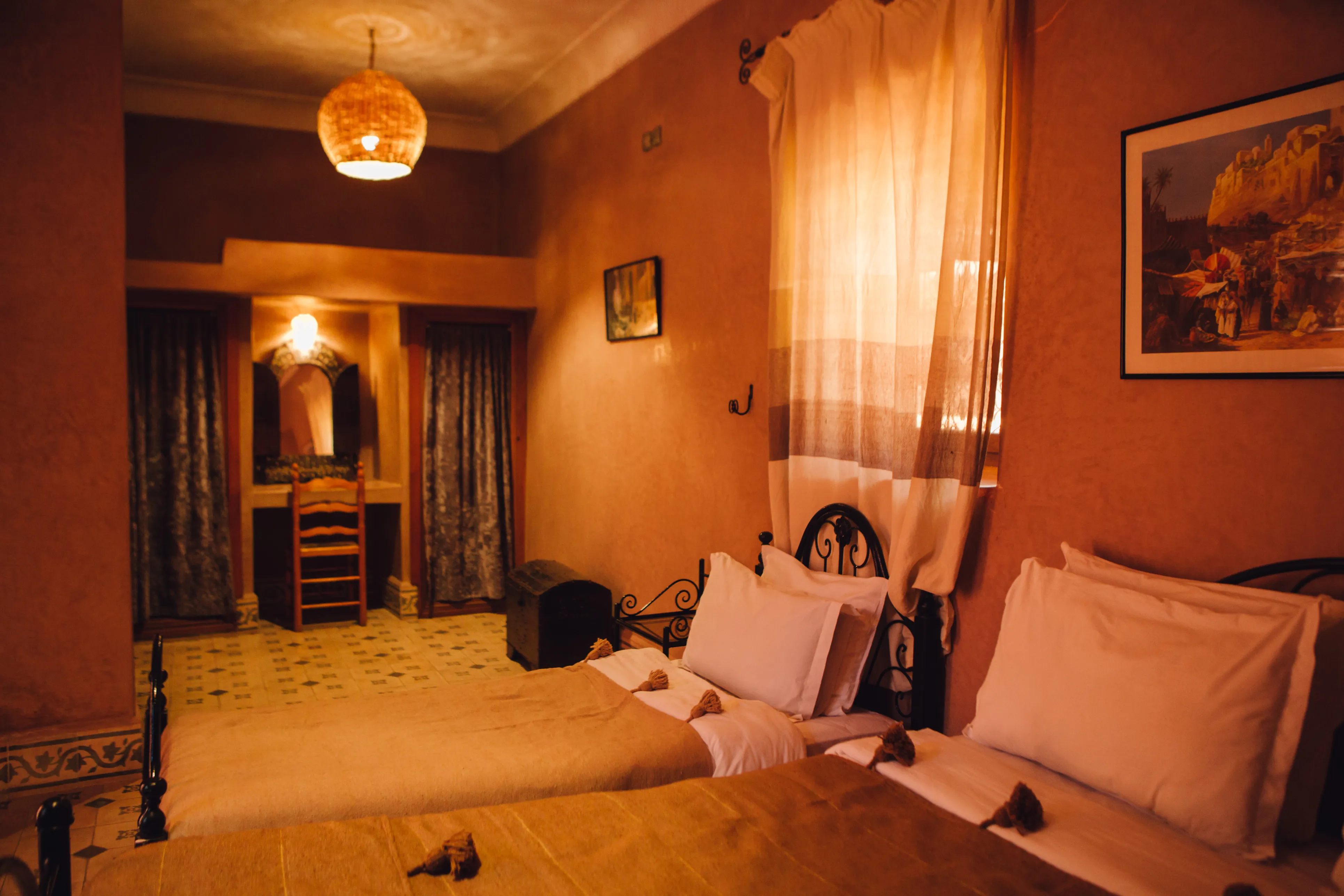 Ambra Room interior view - Traditional Moroccan accommodation in Marrakech medina