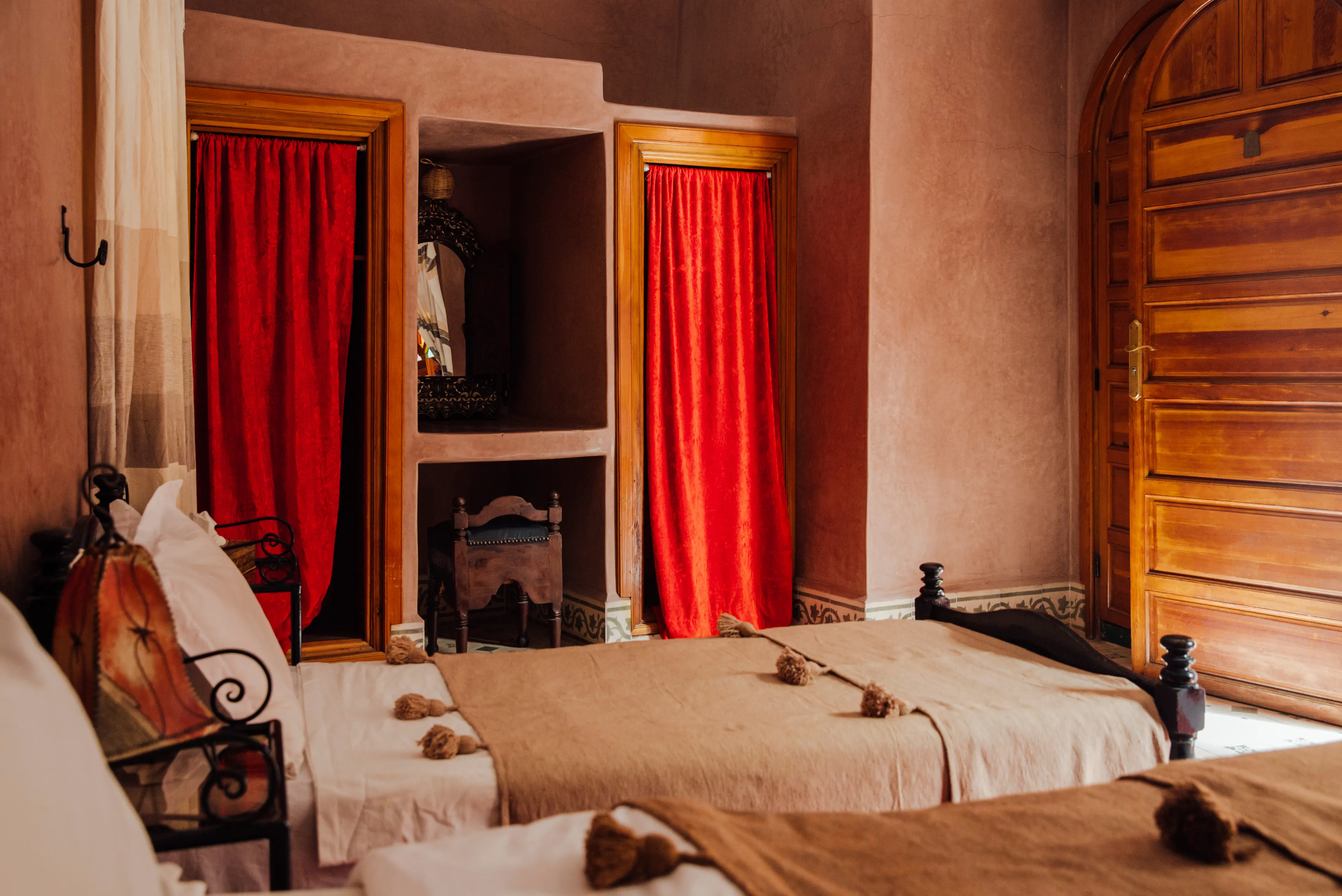 Interior view of Yacoute room at Riad Bensaid showing charming traditional design and comfortable furnishings