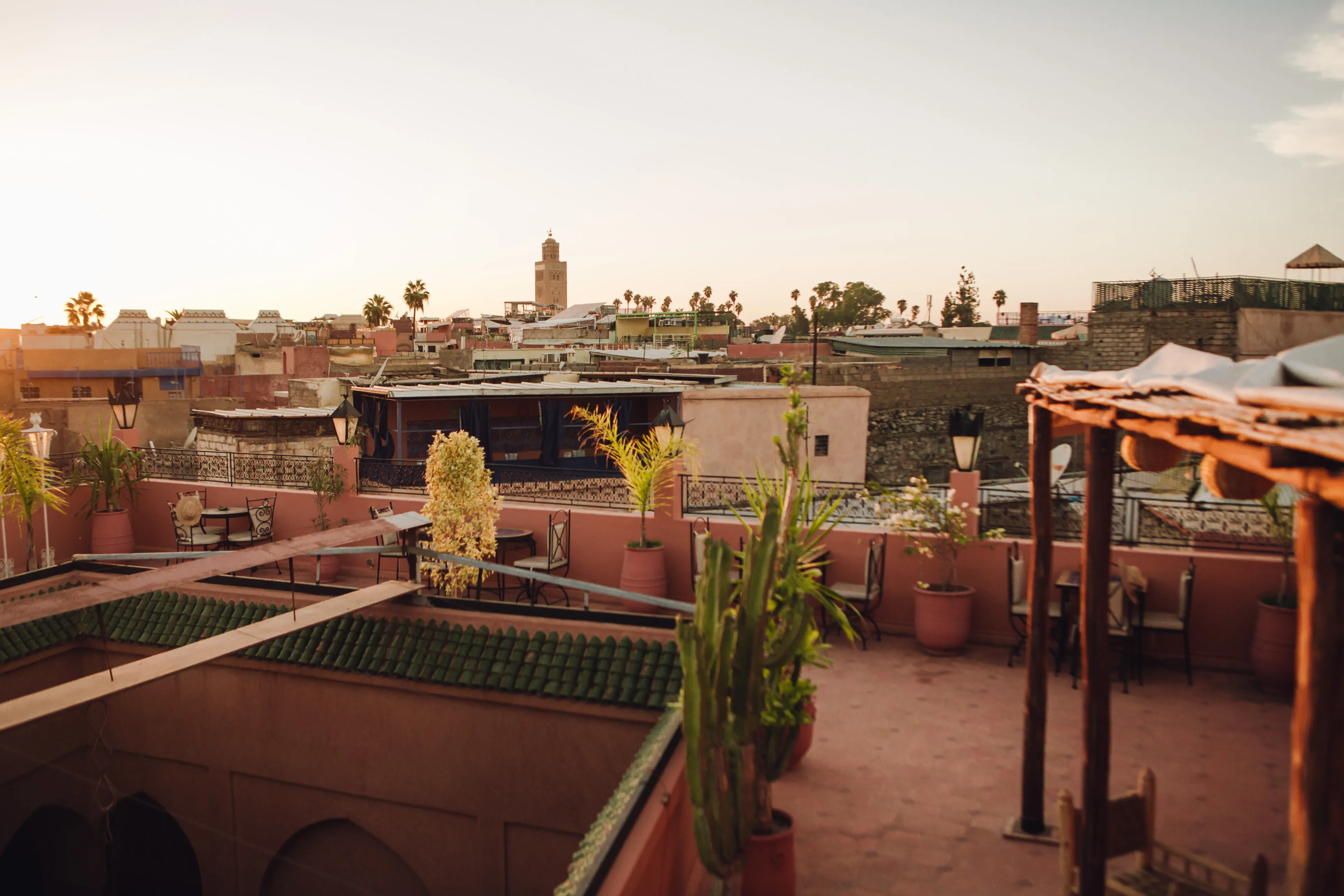 Terrace seating area - Relaxing rooftop space at Riad Bensaid Marrakech medina