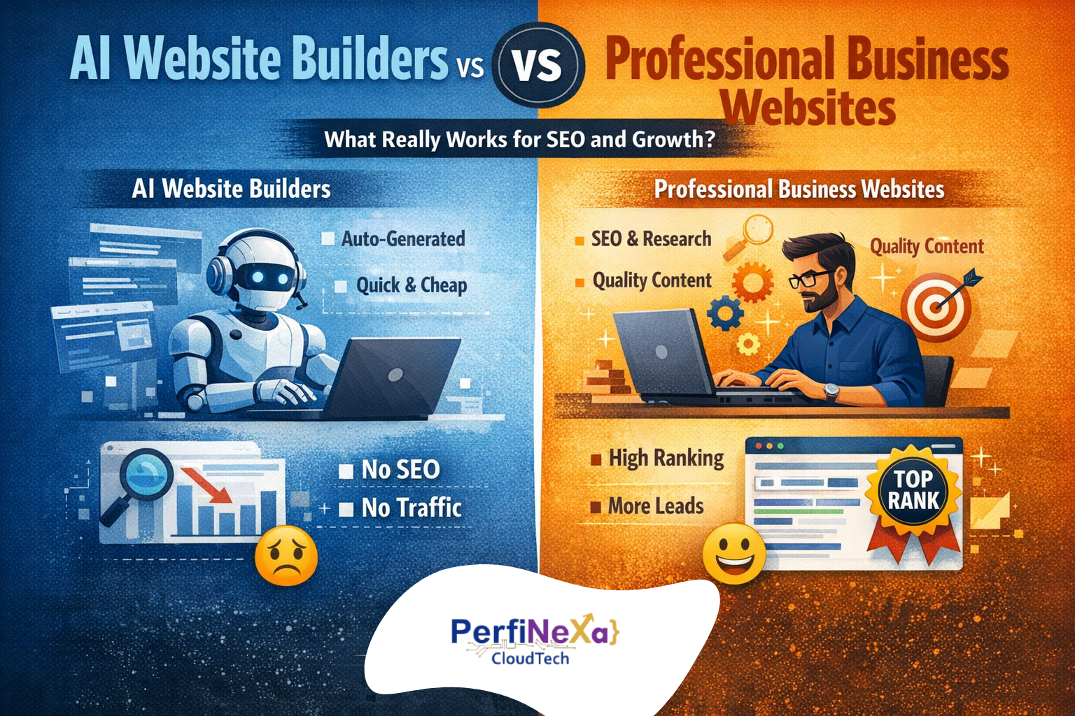 Why AI Website Builders Fail at SEO and How Professional Websites Drive Real Traffic
