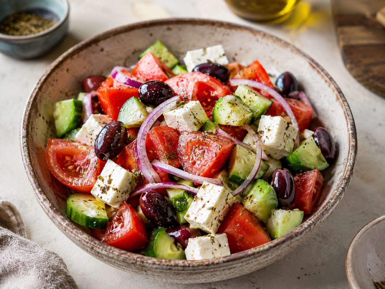 Grískt salat með fetaosti