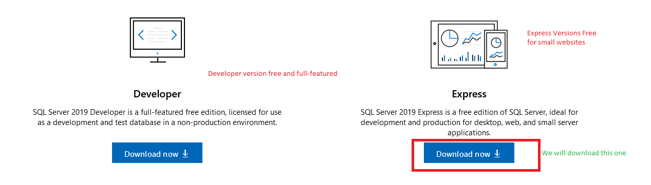 features sql server 2016 versus sql server 2016 express