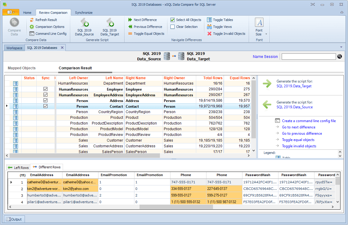 compare toad sql server