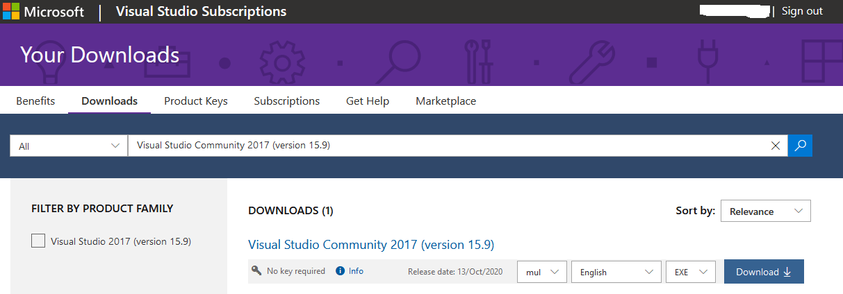 visual studio community download