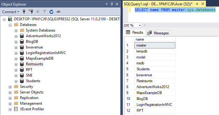 SQL Query To Get All Database Name In SQL Server QA With Experts