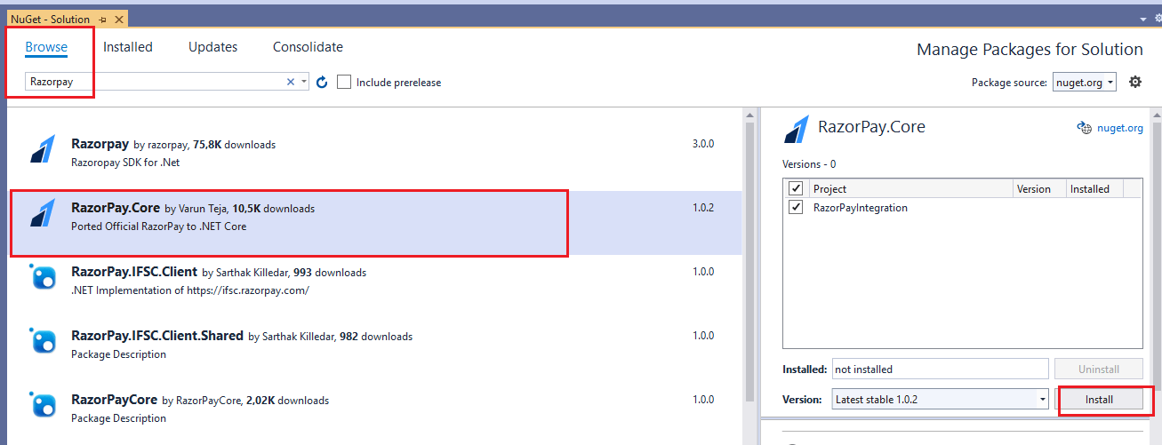 Implementing Payment Gateway in C# (ASP.NET Core MVC Razorpay Example)