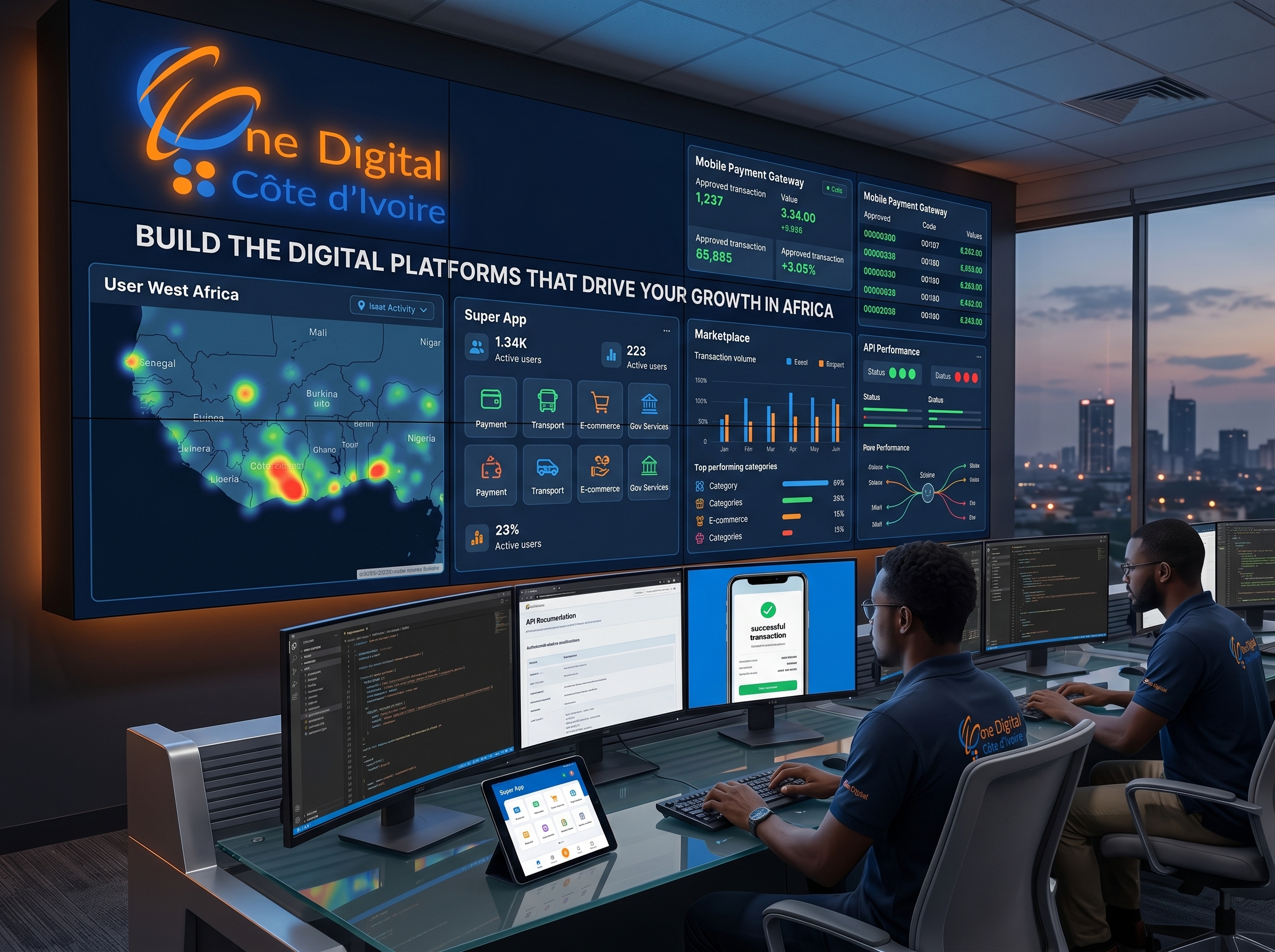 Équipe collaborative travaillant sur un projet digital
