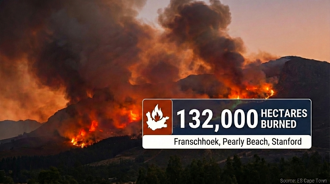 Waldbrände am Westkap Update 26. Januar 2026 | 132.000 Hektar verbrannt; Schlimmste Saison seit 2015