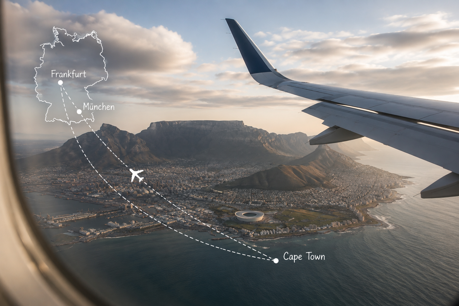 What are the best routes to fly from Germany to Cape Town?
