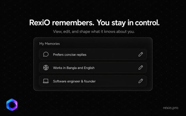 RexiO Remembers. You Stay in Control.