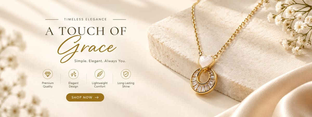Heart & Crystal Oval Pendant Necklace