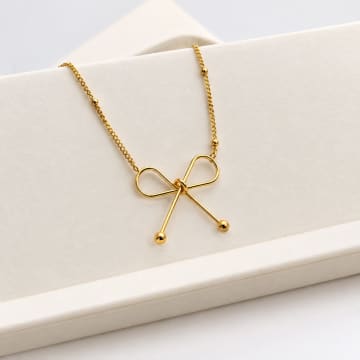 Golden Bow Pendant Necklace