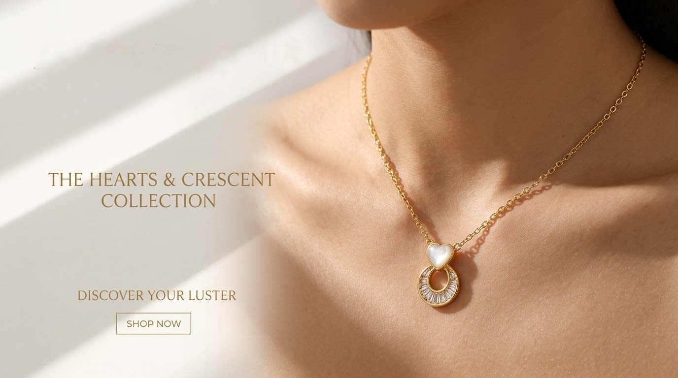 Heart & Crystal Oval Pendant Necklace