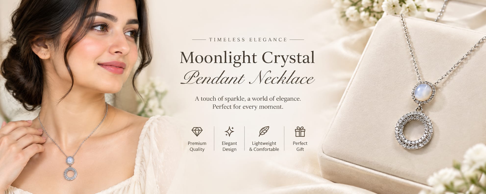 Moonlight Crystal Pendant Necklace