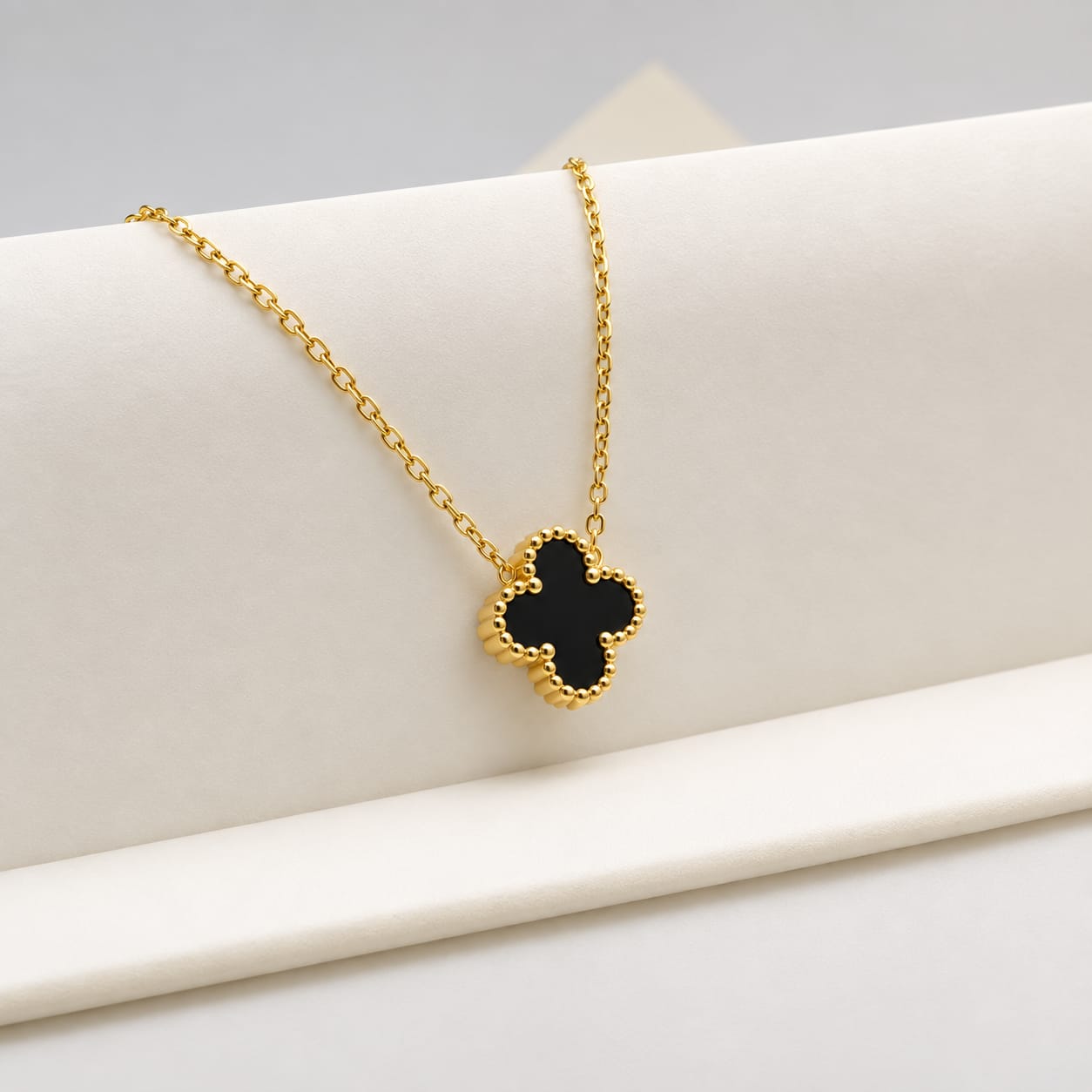 Black Clover Gold-Tone Pendant Necklace