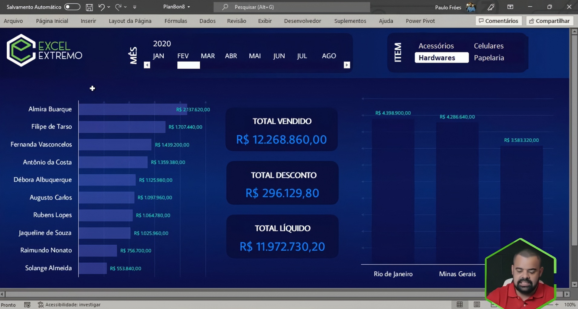 Screenshot do curso Excel Extremo