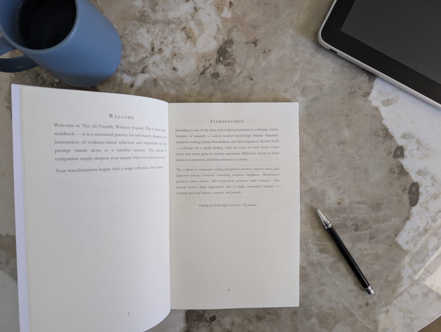 The AI-Friendly Wellness Journal — interior pages