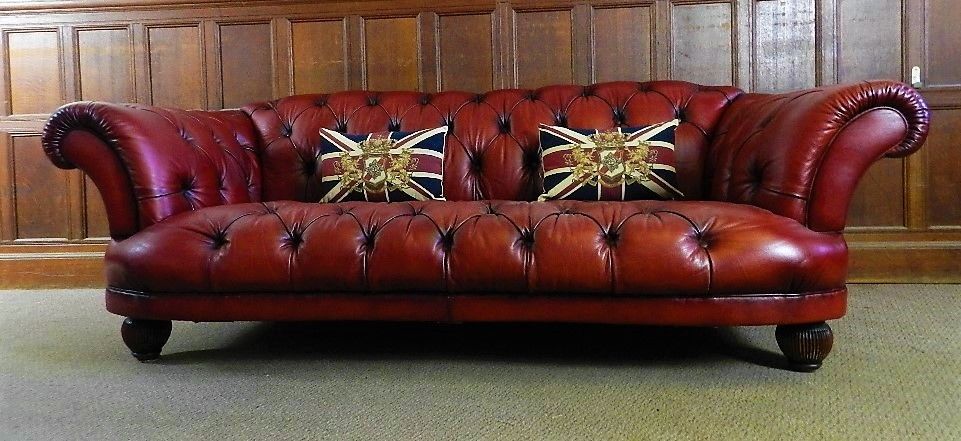Tetrad Grand Tour Oskar Red Oxblood Leather Chesterfield 3/4 Seater Club Sofa