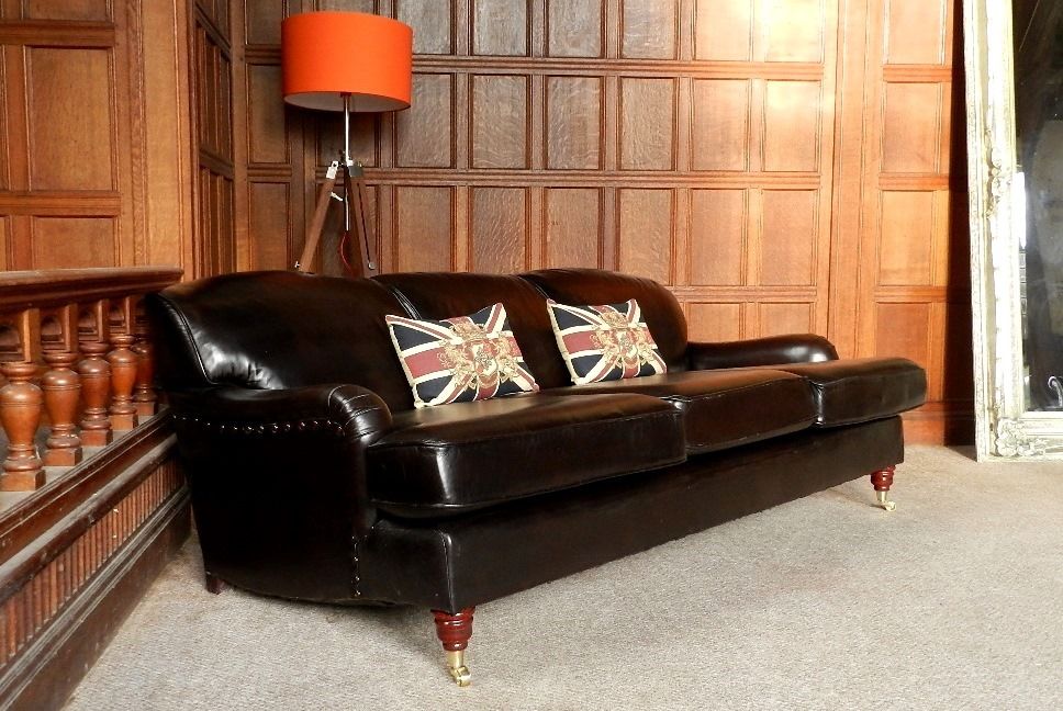 Chairs of Bath Landsdown Howard Style Cigar Brown Leather 3 Seater Club Sofa