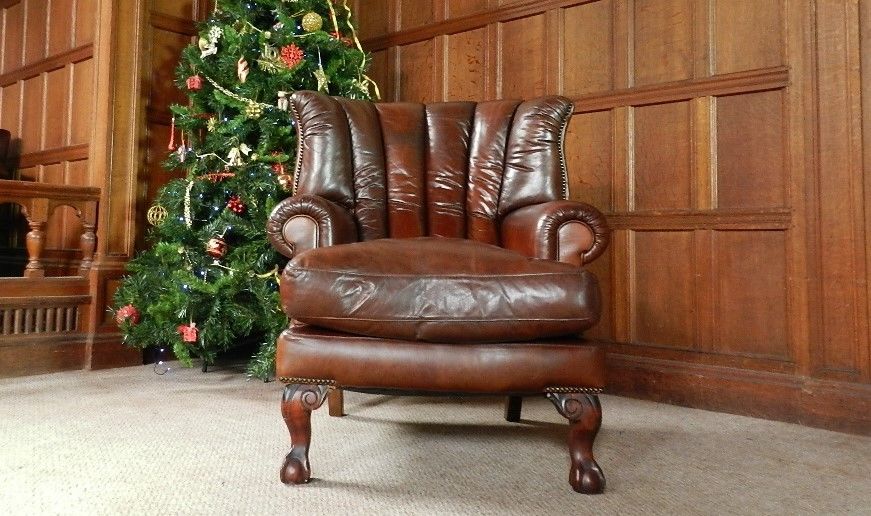 Tetrad Blake John Lewis Antique Cigar Brown Leather Club Armchair