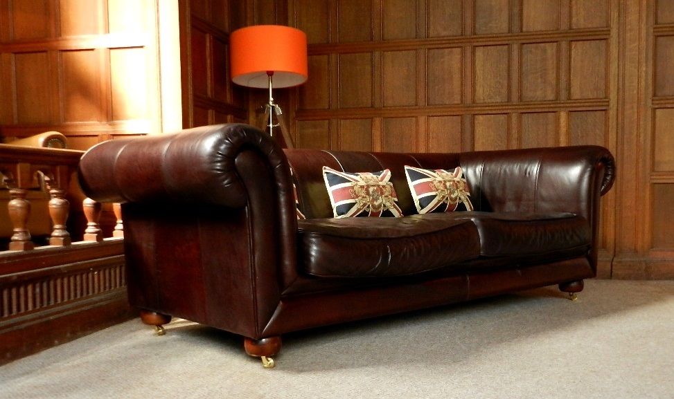 Cigar Brown Chesterfield Style 3/4 Seat Sofa