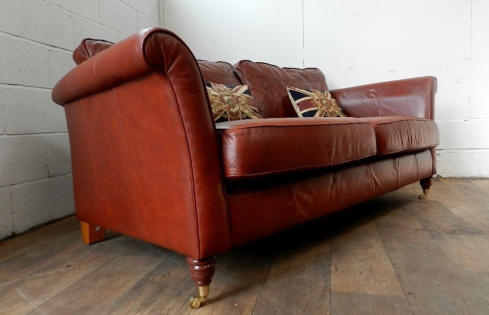 Antique Style Tan Leather Chesterfield Style 2-3 Seat Sofa