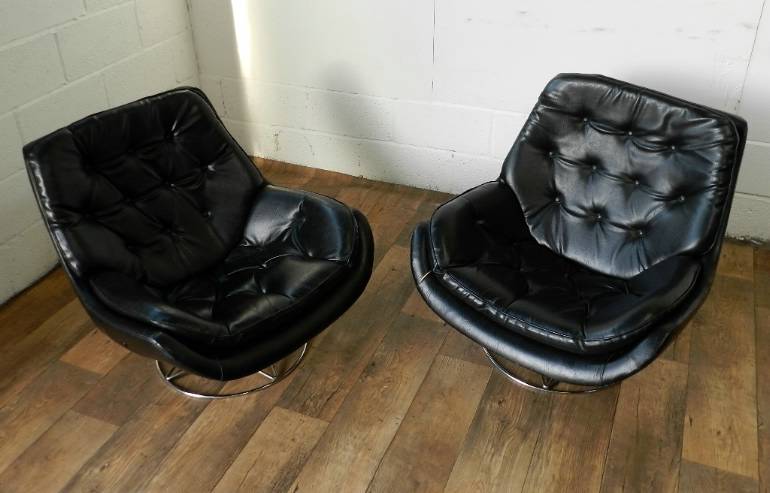 Pair of Retro French Loft Egg Chairs