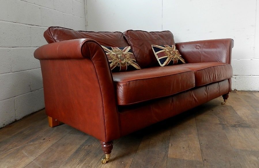 Victorian Style Tan Antique Leather Chesterfield 2/3 Seater Club Sofa Suite
