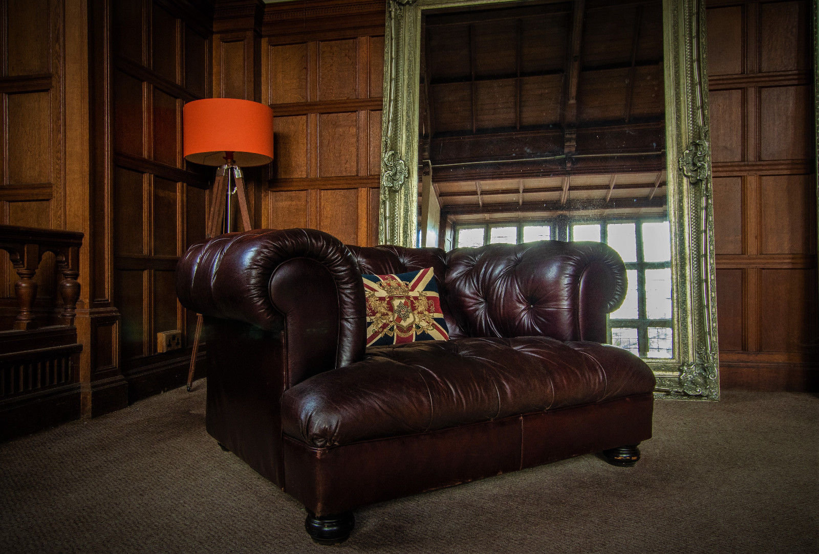 Tetrad Drummond Joh Lewis Cigar Antique Brown Leather Chesterfield Club Armchair