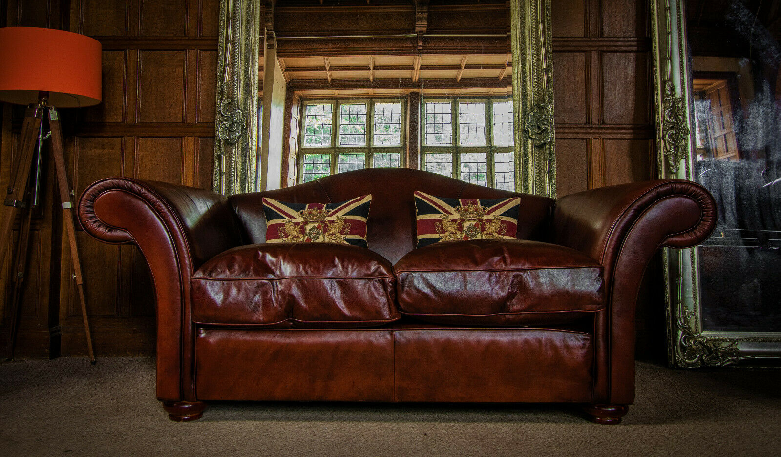 Small Tetrad Zanzibar Midi Hand Dyed Antique Conker Brown Leather 2 Seater Sofa 1 Viewed Per Hour