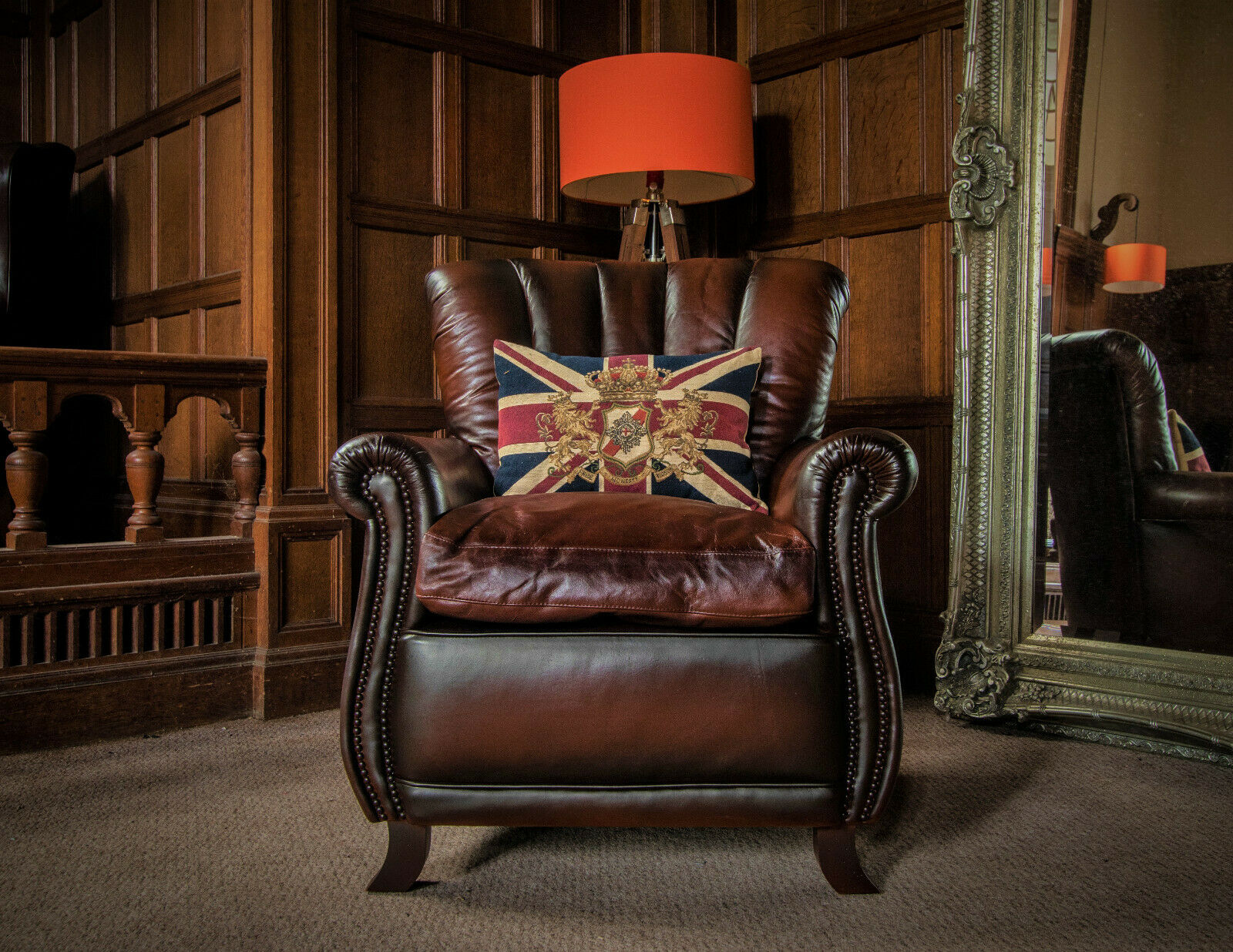 Tetrad Ella Hand Antiqued Cigar Brown John Lewis Leather Club Library Armchair