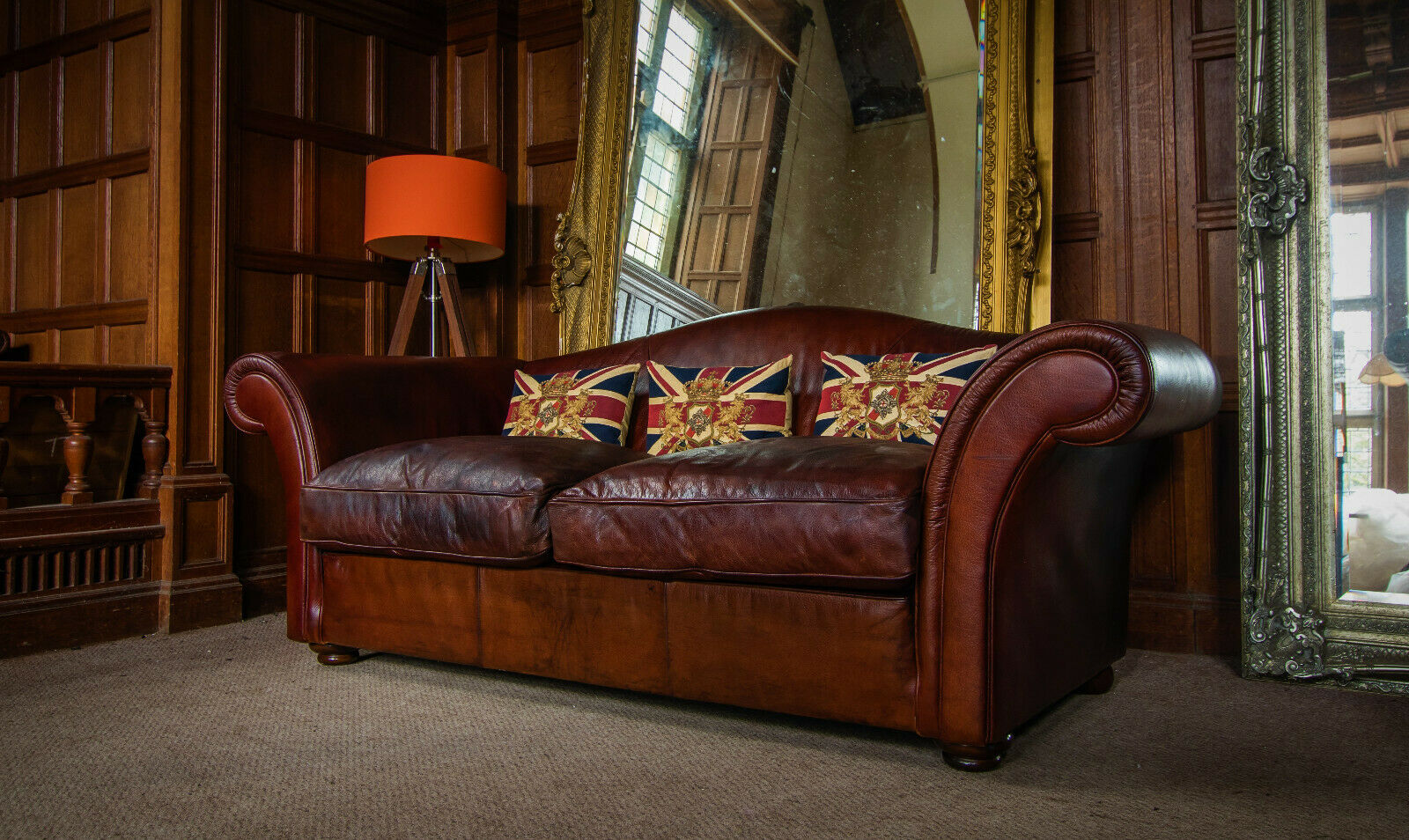Tetrad Grand Zanzibar Cigar Brown Leather Chesterfield 3/4 Seater Sofa 1 of Pair