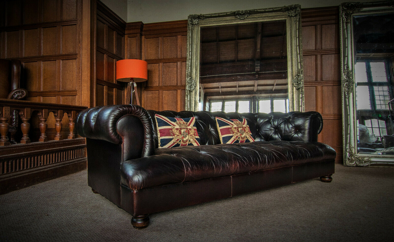 John Lewis Tetrad Drummond Espresso Brown Leather Chesterfield Sofa 2 of a Pair