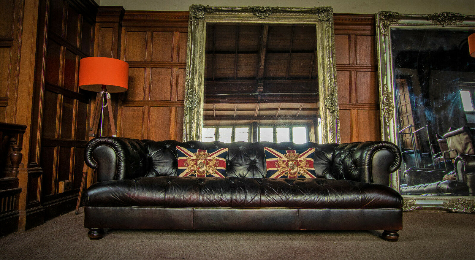 John Lewis Tetrad Drummond Espresso Brown Leather Chesterfield Sofa 1 of a Pair