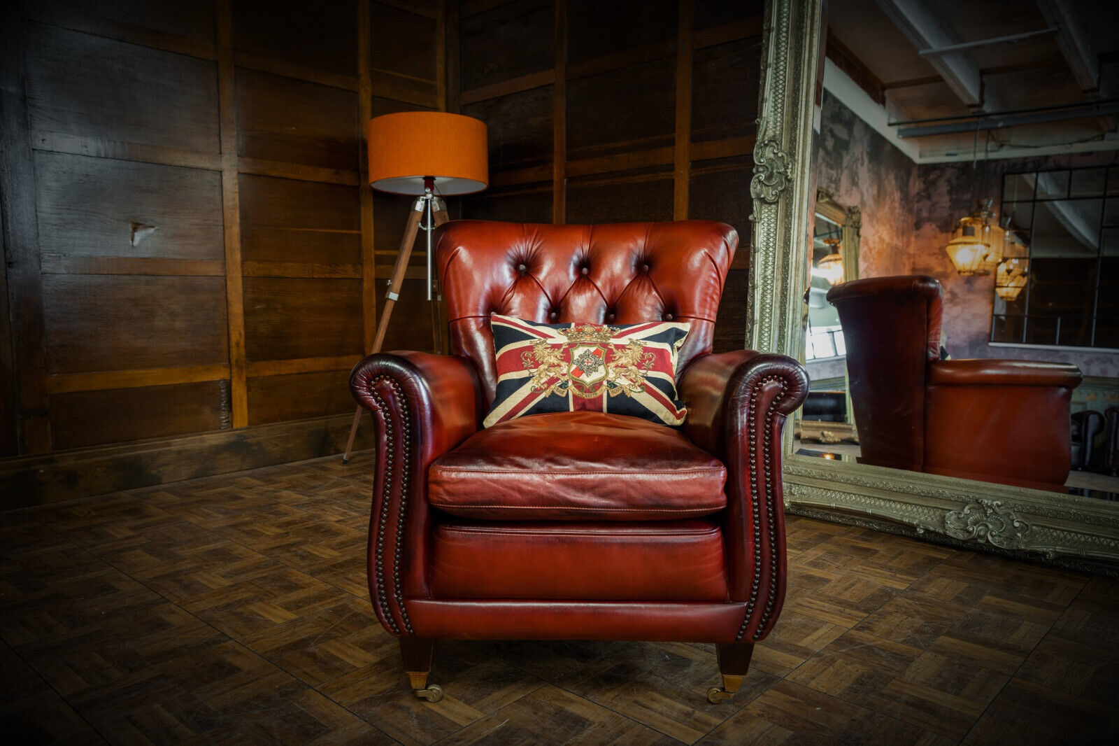 Tetrad Coleridge Petit Chesterfield Chestnut Tan Leather Club Library Armchair