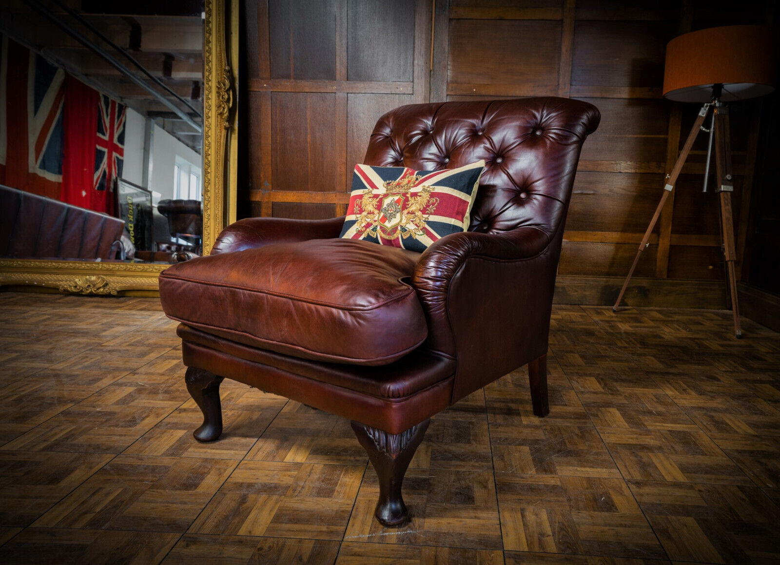Tetrad Howard & Sons Antique Style Chestnut Leather Chesterfield Club Armchair