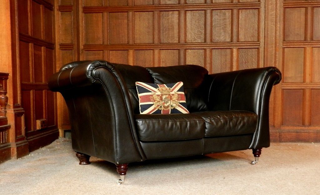 Whitehall Black/Brown 2/3 Seat Sofa
