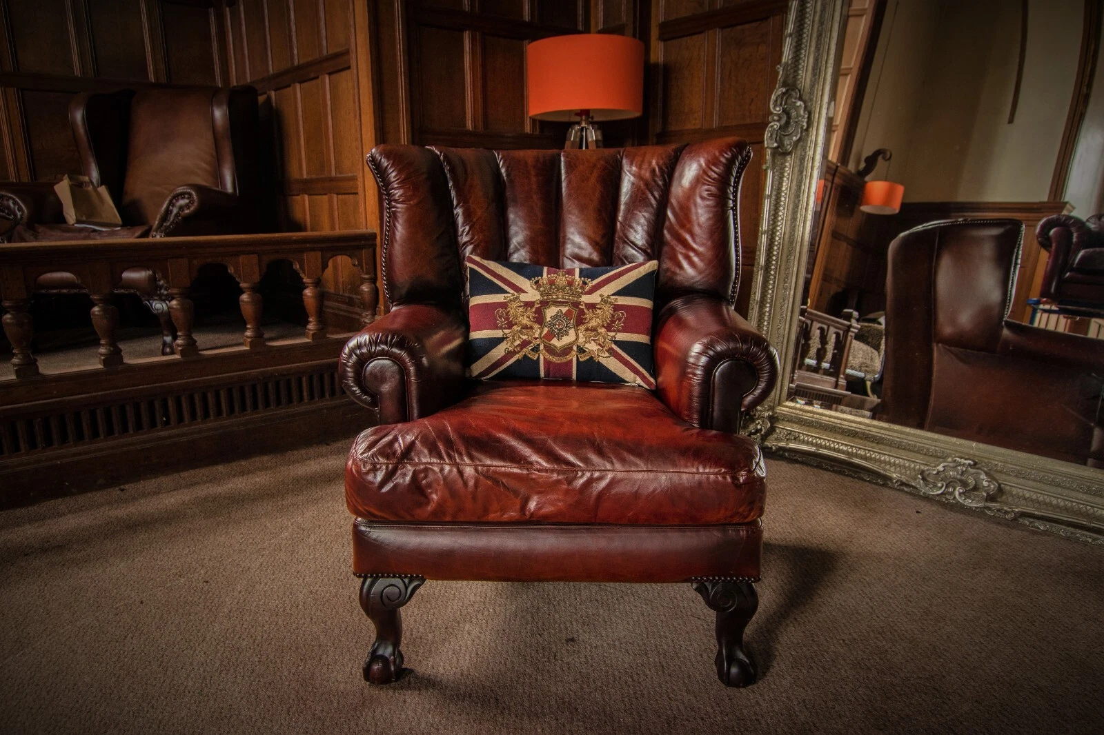 Tetrad Blake Hand Antiqued Conker Brown John Lewis Leather Club Library Armchair