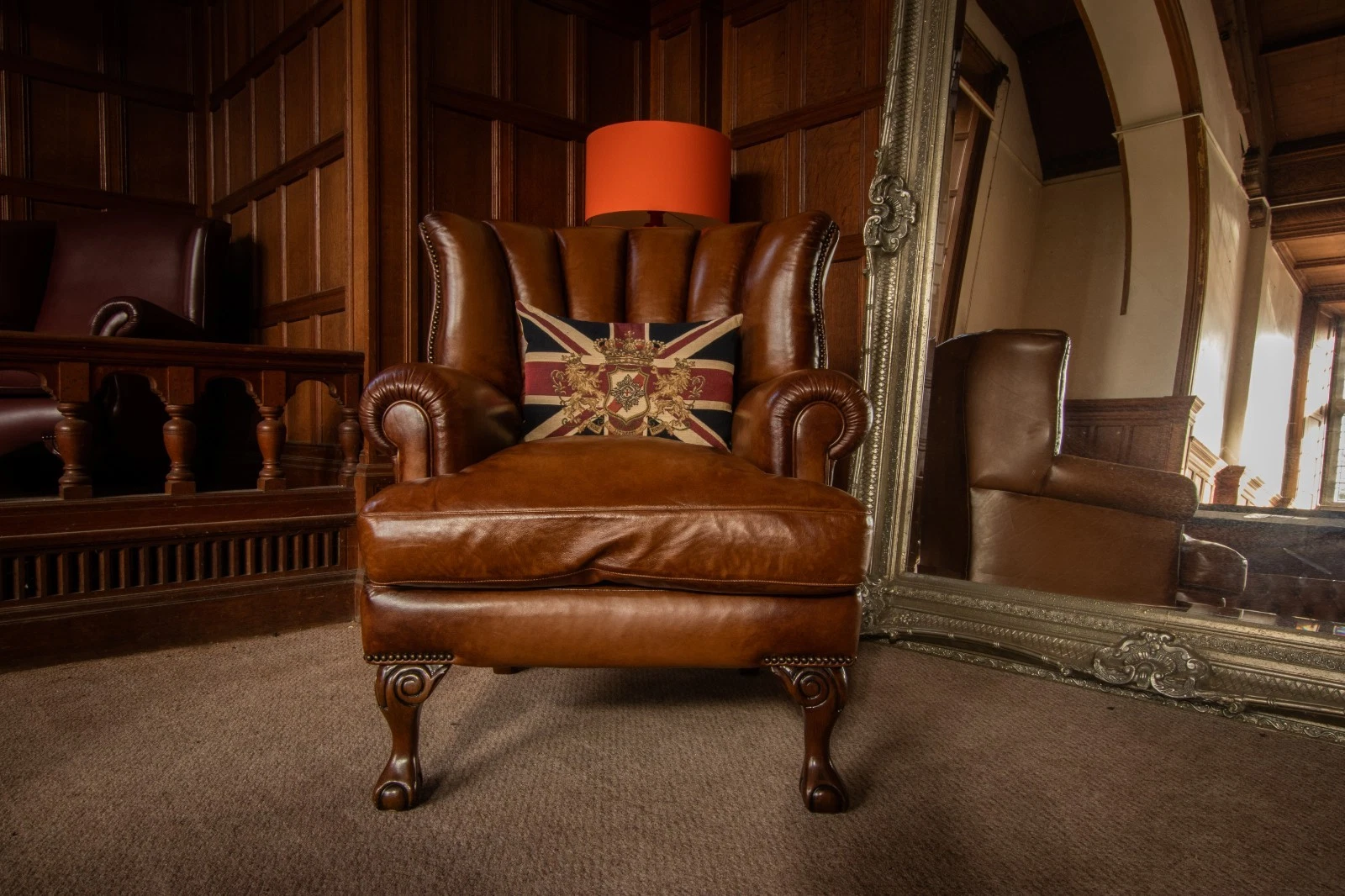 Tetrad Blake Antique Tan Brown John Lewis Leather Chesterfield Library Armchair